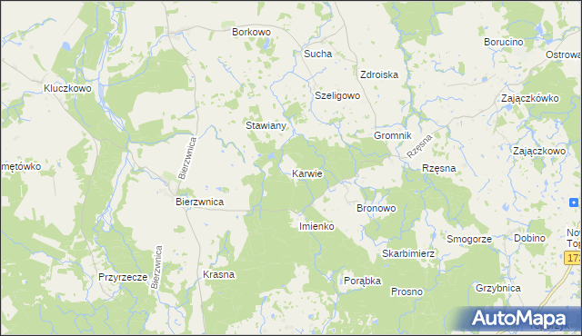 mapa Karwie gmina Połczyn-Zdrój, Karwie gmina Połczyn-Zdrój na mapie Targeo