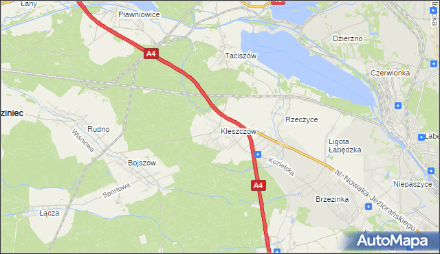 mapa Kleszczów gmina Rudziniec, Kleszczów gmina Rudziniec na mapie Targeo