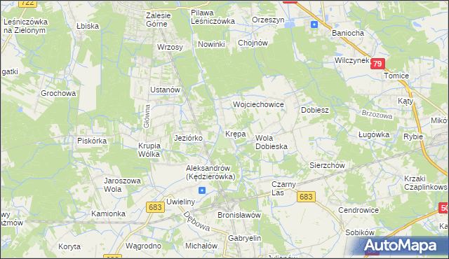 mapa Krępa gmina Prażmów, Krępa gmina Prażmów na mapie Targeo