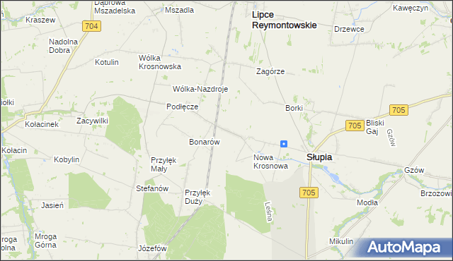 mapa Krosnowa, Krosnowa na mapie Targeo