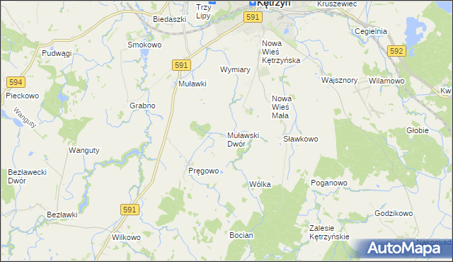 mapa Muławski Dwór, Muławski Dwór na mapie Targeo