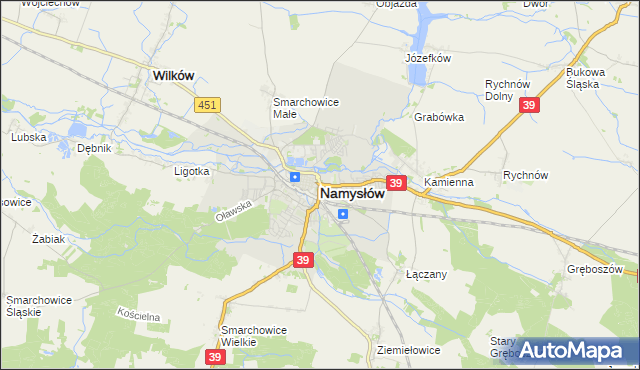 mapa Namysłów, Namysłów na mapie Targeo