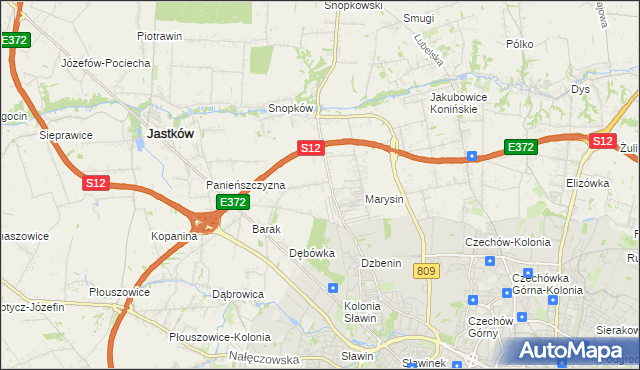 mapa Natalin gmina Jastków, Natalin gmina Jastków na mapie Targeo