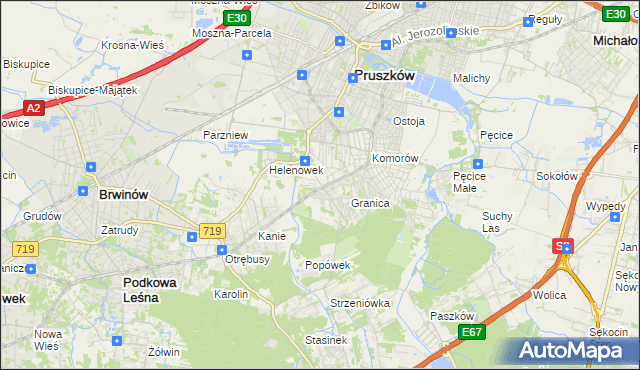 mapa Nowa Wieś gmina Michałowice, Nowa Wieś gmina Michałowice na mapie Targeo