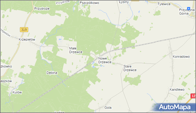 mapa Nowe Drzewce, Nowe Drzewce na mapie Targeo