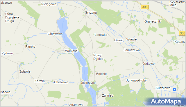 mapa Nowy Dębiec, Nowy Dębiec na mapie Targeo