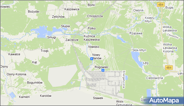 mapa Nowy Janów gmina Kluki, Nowy Janów gmina Kluki na mapie Targeo