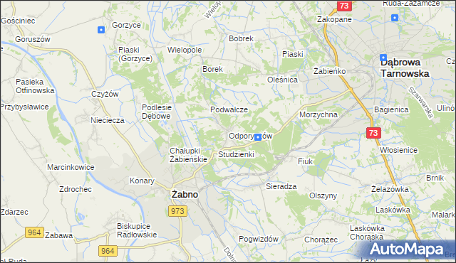 mapa Odporyszów, Odporyszów na mapie Targeo