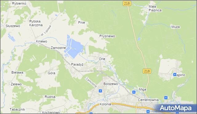 mapa Orle gmina Wejherowo, Orle gmina Wejherowo na mapie Targeo