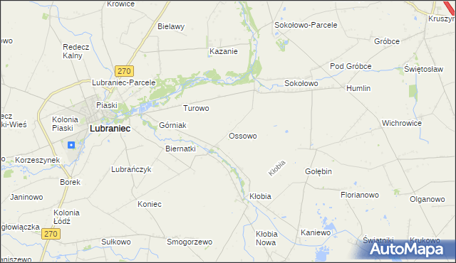 mapa Ossowo, Ossowo na mapie Targeo