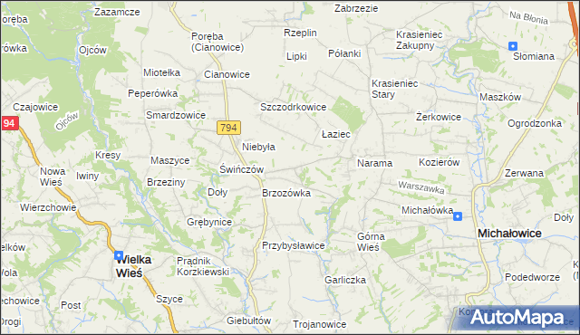 mapa Owczary gmina Zielonki, Owczary gmina Zielonki na mapie Targeo