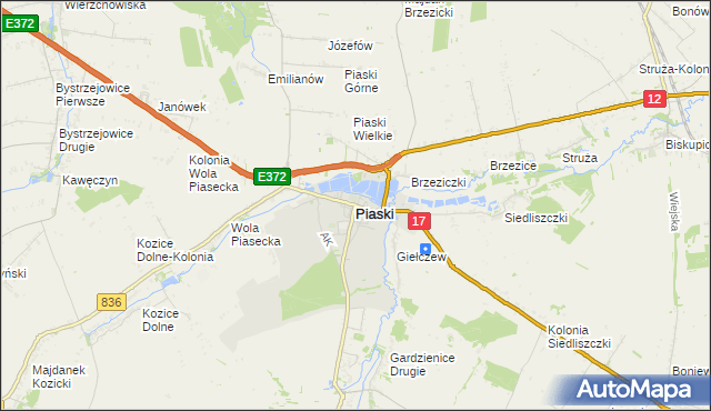 mapa Piaski powiat świdnicki, Piaski powiat świdnicki na mapie Targeo