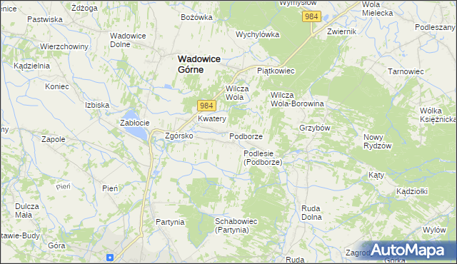 mapa Podborze gmina Radomyśl Wielki, Podborze gmina Radomyśl Wielki na mapie Targeo