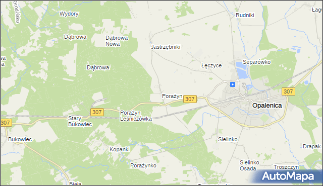 mapa Porażyn, Porażyn na mapie Targeo