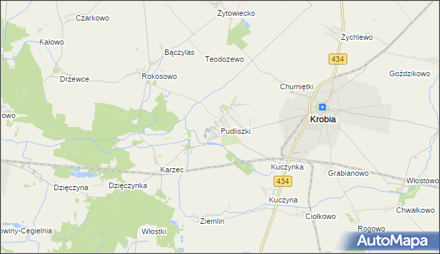 mapa Pudliszki, Pudliszki na mapie Targeo