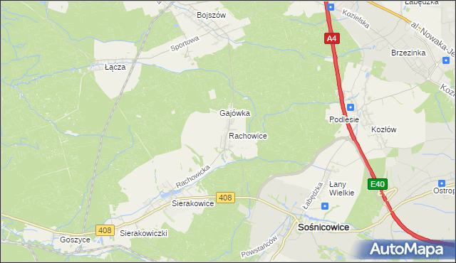 mapa Rachowice, Rachowice na mapie Targeo