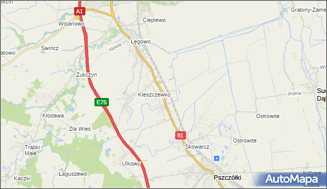 mapa Różyny, Różyny na mapie Targeo