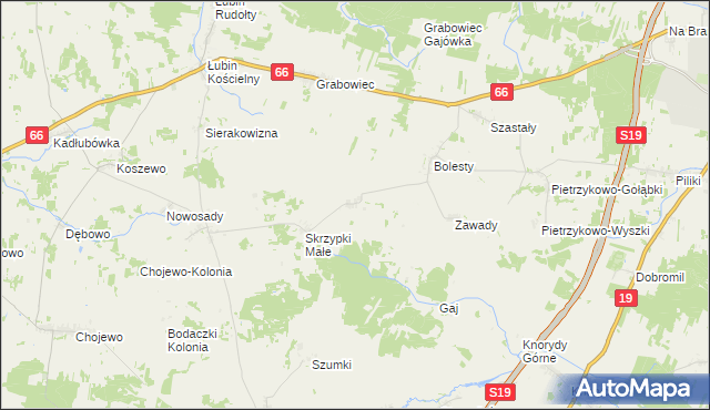 mapa Skrzypki Duże, Skrzypki Duże na mapie Targeo