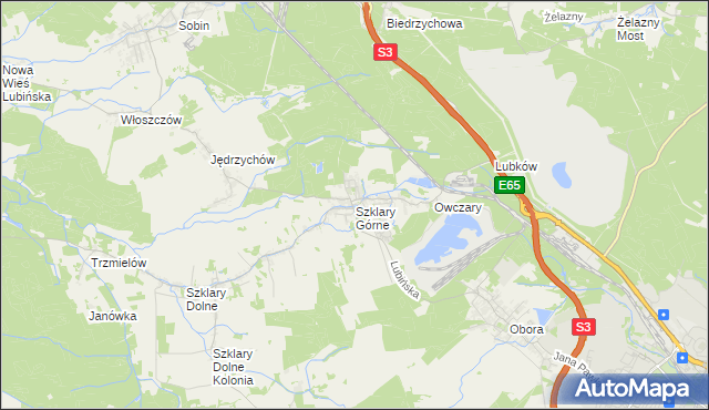 mapa Szklary Górne, Szklary Górne na mapie Targeo