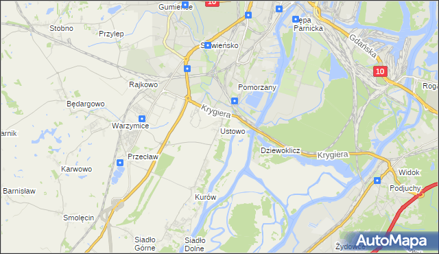 mapa Ustowo, Ustowo na mapie Targeo