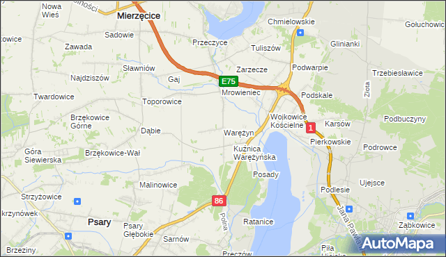 mapa Warężyn, Warężyn na mapie Targeo