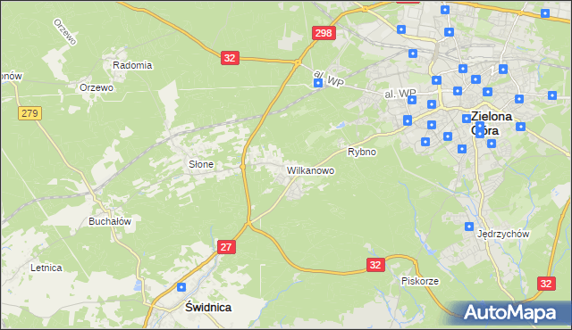 mapa Wilkanowo gmina Świdnica, Wilkanowo gmina Świdnica na mapie Targeo