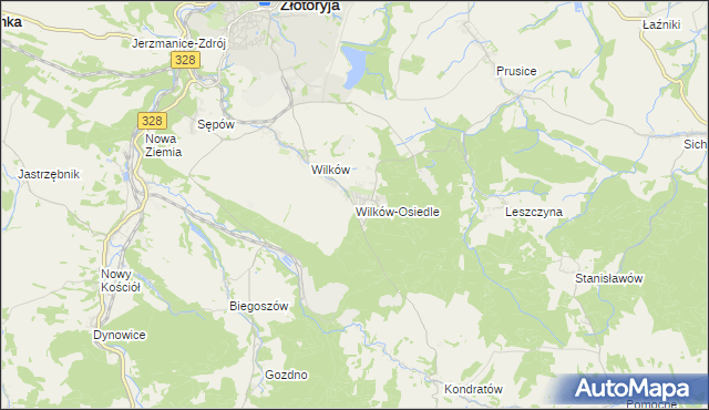 mapa Wilków-Osiedle, Wilków-Osiedle na mapie Targeo