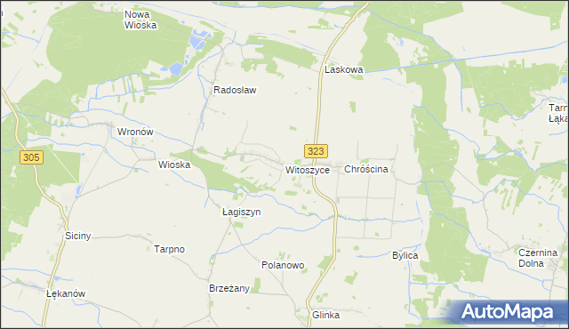 mapa Witoszyce, Witoszyce na mapie Targeo