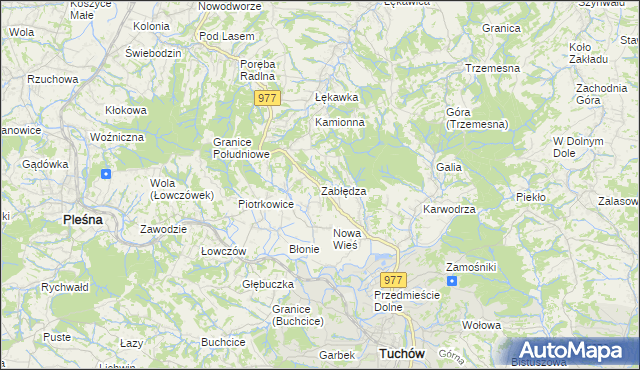 mapa Zabłędza, Zabłędza na mapie Targeo