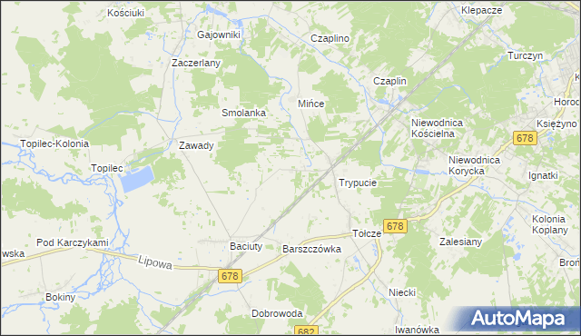 mapa Baciuty-Kolonia, Baciuty-Kolonia na mapie Targeo