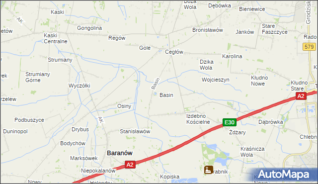 mapa Basin gmina Baranów, Basin gmina Baranów na mapie Targeo