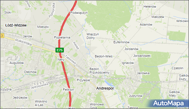 mapa Bedoń-Wieś, Bedoń-Wieś na mapie Targeo
