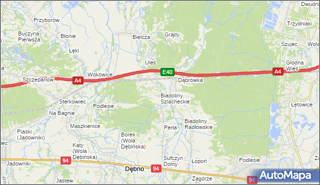 mapa Biadoliny Szlacheckie, Biadoliny Szlacheckie na mapie Targeo