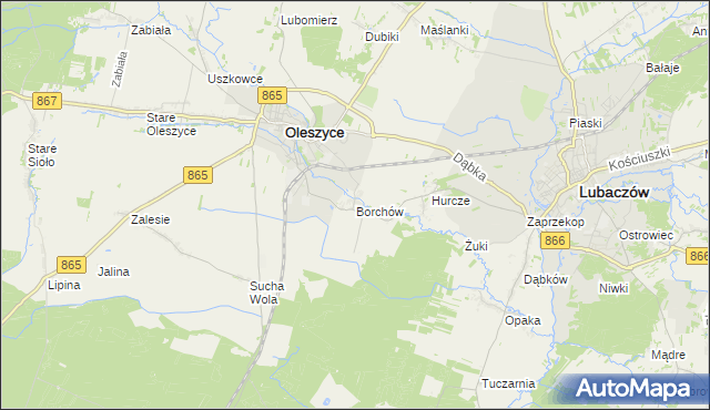 mapa Borchów, Borchów na mapie Targeo