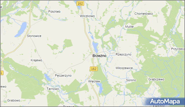 mapa Brzeżno, Brzeżno na mapie Targeo