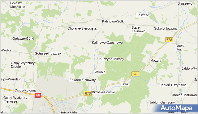 mapa Buczyno-Mikosy, Buczyno-Mikosy na mapie Targeo