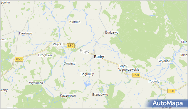 mapa Budry, Budry na mapie Targeo