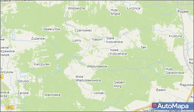 mapa Budy Uśniackie, Budy Uśniackie na mapie Targeo