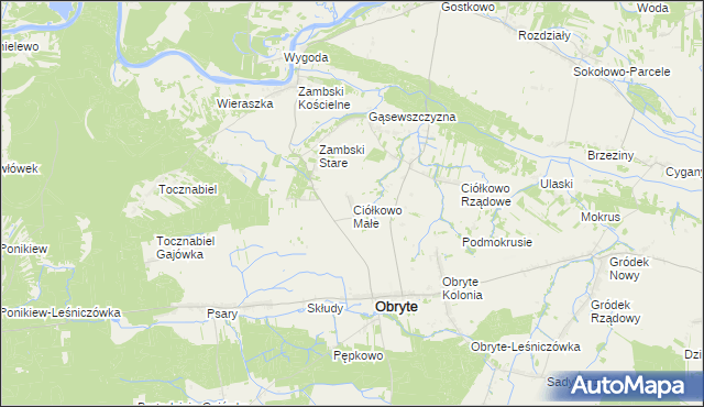 mapa Ciółkowo Małe, Ciółkowo Małe na mapie Targeo