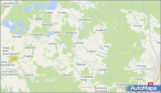 mapa Dobrzec gmina Sośnie, Dobrzec gmina Sośnie na mapie Targeo