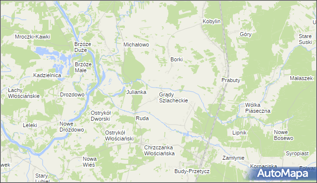 mapa Grądy Szlacheckie, Grądy Szlacheckie na mapie Targeo
