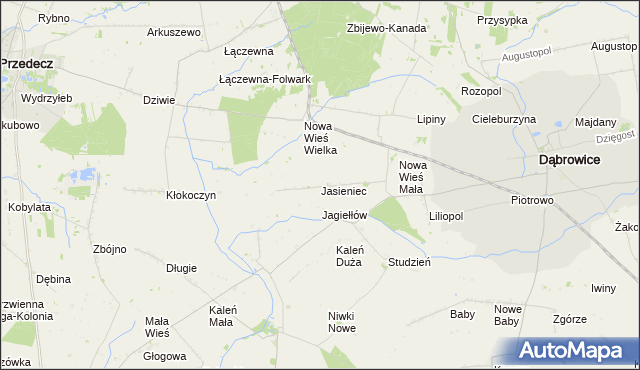 mapa Jasieniec gmina Przedecz, Jasieniec gmina Przedecz na mapie Targeo