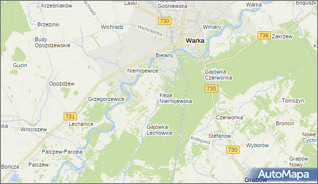 mapa Kępa Niemojewska, Kępa Niemojewska na mapie Targeo