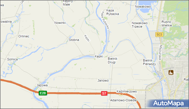 mapa Kępki gmina Nowy Dwór Gdański, Kępki gmina Nowy Dwór Gdański na mapie Targeo