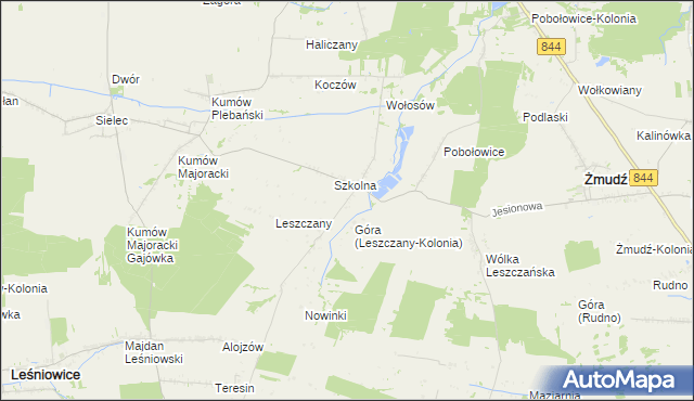 mapa Leszczany-Kolonia, Leszczany-Kolonia na mapie Targeo