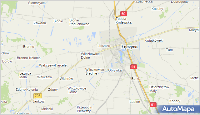 mapa Leszcze Kolonia, Leszcze Kolonia na mapie Targeo