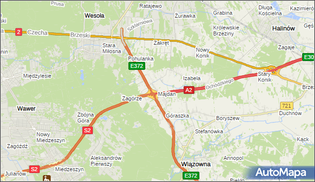 mapa Majdan gmina Wiązowna, Majdan gmina Wiązowna na mapie Targeo
