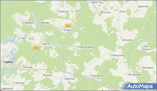 mapa Matuszowice, Matuszowice na mapie Targeo
