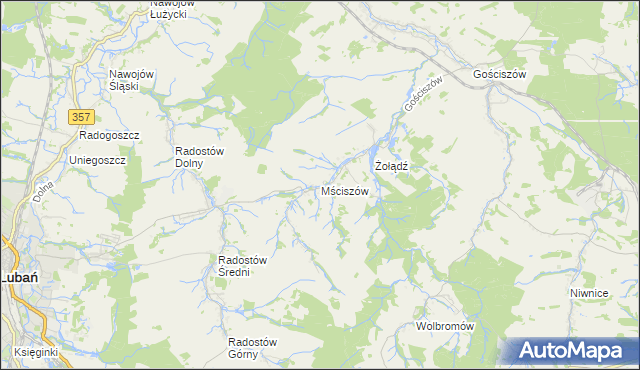 mapa Mściszów, Mściszów na mapie Targeo