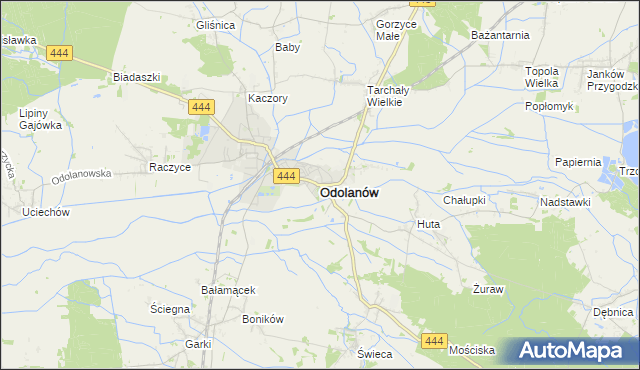 mapa Odolanów powiat ostrowski, Odolanów powiat ostrowski na mapie Targeo